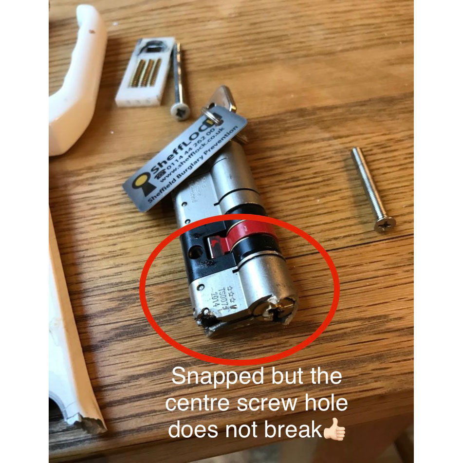 Snapped but the centre screw body does not break